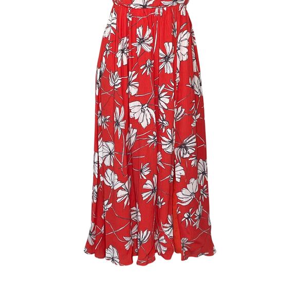 Jason Wu Collective Floral Midi Dress Tie Straps Slit - Picture 7 of 14
